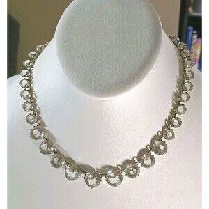 Art Deco FISHEL NESSLER FNCO Crystal Bezel Necklace Open Back Riviere